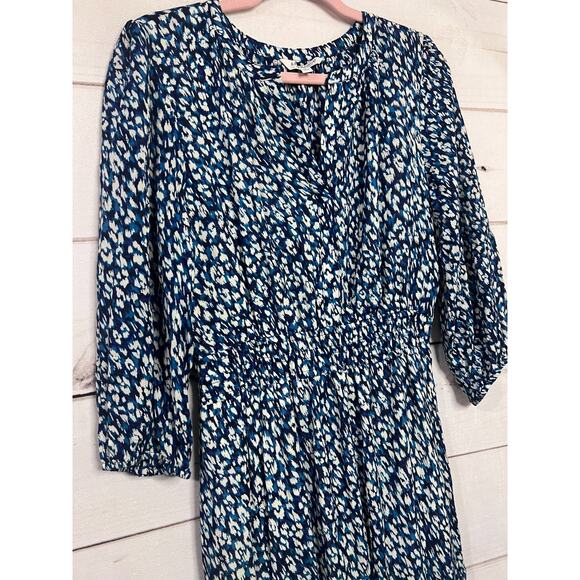 Liverpool Los Angeles Sz SM Maxi Dress with Pockets Blues and White Print Classy - Picture 5 of 5